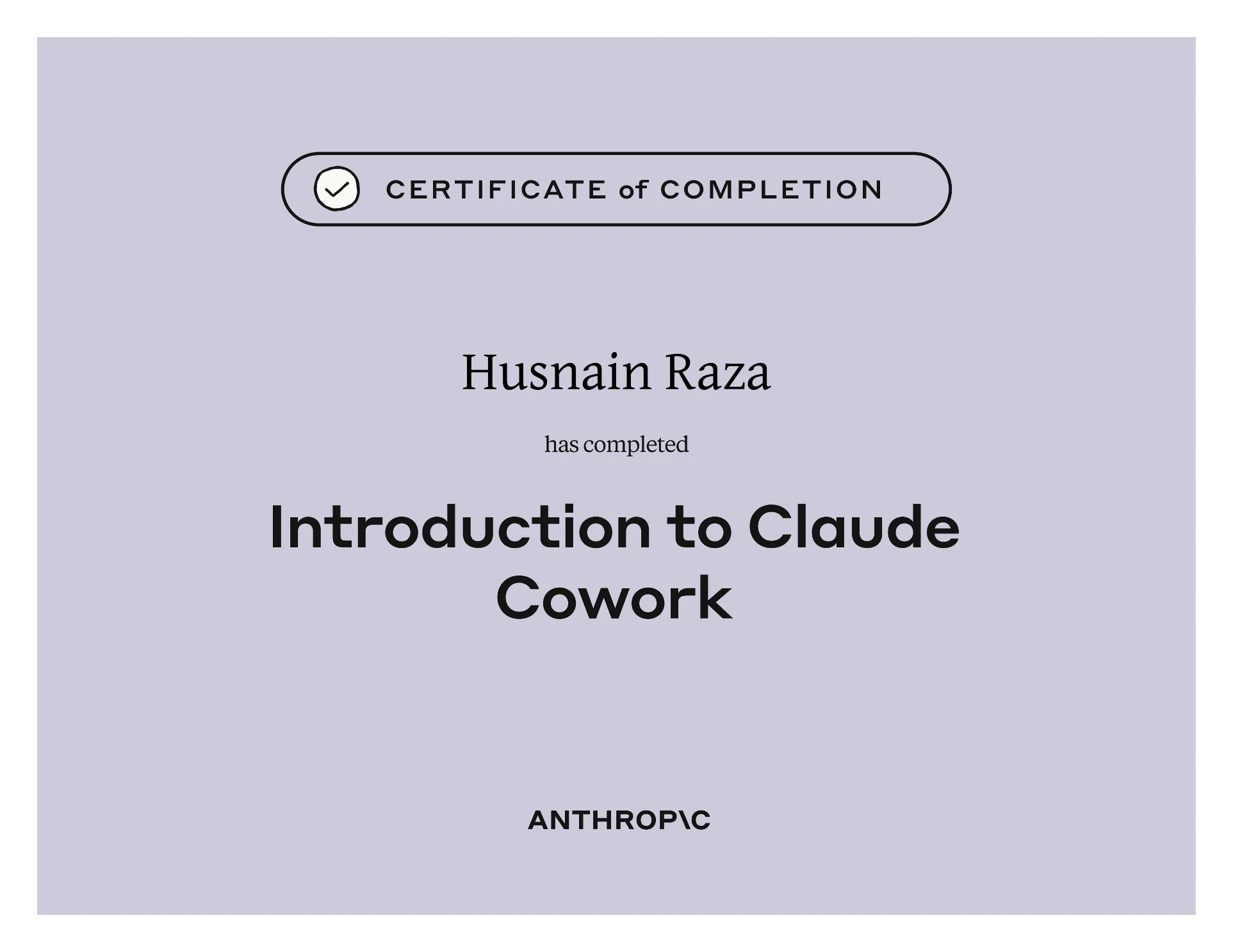 Anthropic certificate, Introduction to Claude Cowork